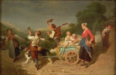 Children with a Dog Cart by Theodore Gerard